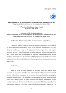 Statement by the Special Rapporteur