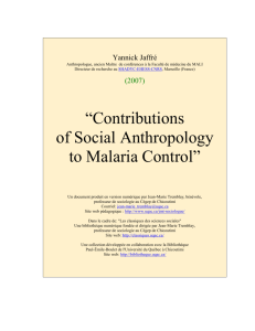 “Contributions of Social Anthropology to Malaria Control”