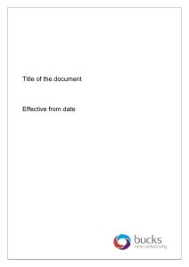 Template for formal documents - Buckinghamshire New University