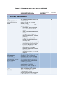 Minimum expectations for HSE-MS