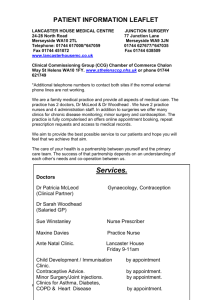 Patient Information Leaflet - Lancaster House Medical Centre
