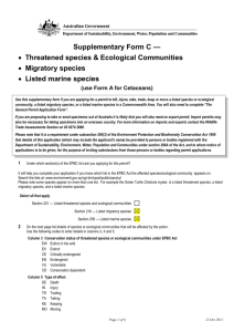 Supplementary Form C - Department of the Environment