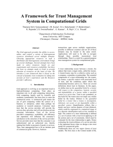 A Framework for Trust Management System in Computational Grids