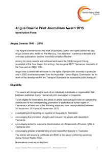 Angus Downie Print Journalism Human Rights Award 2015