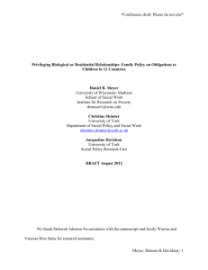 Privileging Biological or Social Relationships: Family Policy on