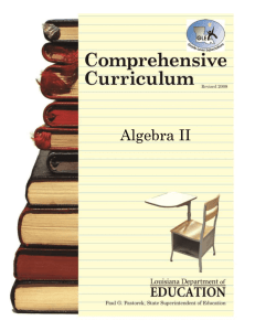 Algebra II Comprehensive Curriculum Units 1-4
