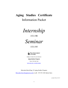 12-page information packet about the internship and seminar for