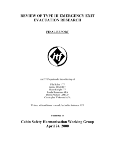 Review of Type III Emergency Exit Evacuation Research