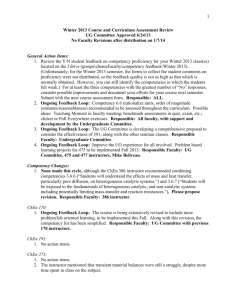 Recommendations W13 - Chemical Engineering