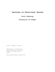 Lectures on Functional Syntax