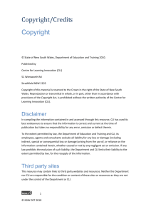 Copyright - NSW Department of Education and Communities