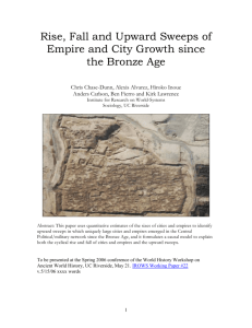 Upward sweeps of empire and city growth since the Bronze Age