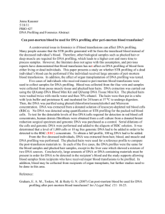 Post-Mortem Blood for DNA profiling