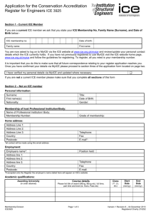 An application form - Institution of Civil Engineers