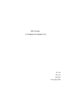 MLA Essay Template (with cover)