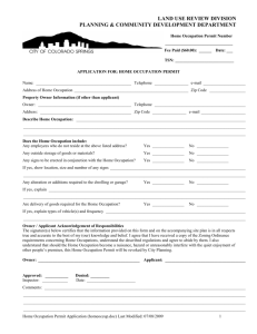 Home Occupation Permit