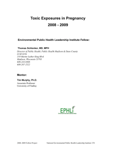 Toxic Exposures in Pregnancy - Heartland Centers at Saint Louis
