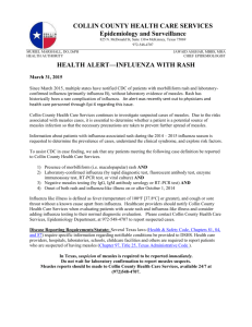 Health Alert Influenza Measles