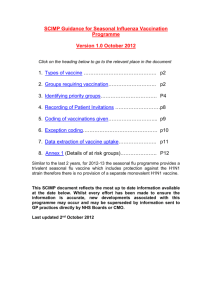 SCIMP Guidance for Seasonal Influenza Vaccination Programme