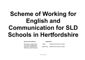 Scheme of Working for English and