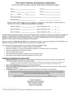 The Osher Reentry Scholarship Application