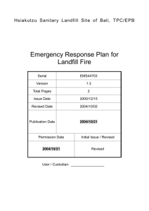 Emergency Response Plan for Landfill Fire