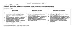 NCEA Level 1 Economics (90983) 2014 Assessment Schedule