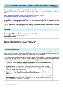 Tier 5 initial CoS application form