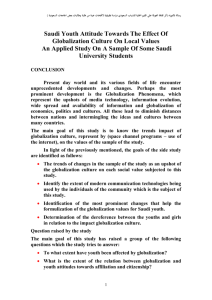 Saudi Youth Attitude Towards The Effect Of Globalization Culture On