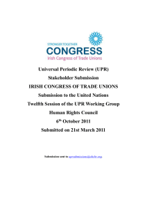 Submission - Irish Congress of Trade Unions