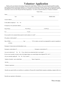 Volunteer Application - Waynesville Police Department
