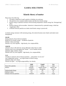 Kinetic theory of matter