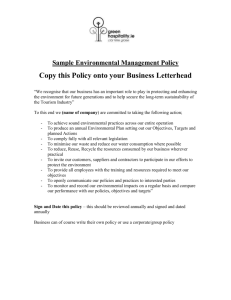 Sample Environmental Management Policy