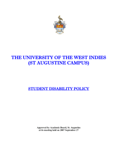 Student Disability Policy - The University of the West Indies at St
