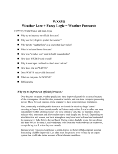wxsys: weather lore + fuzzy logic = weather forecasts