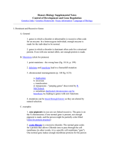 notes on developmental genetics