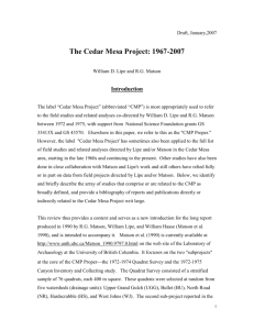 The Cedar Mesa Project: 1967-2007