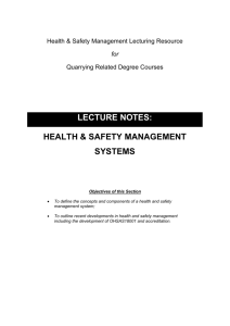 Module: Health and Safety for Quarrying Undergraduates