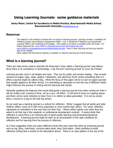 Full handout: Learning journals, their uses across the disciplines
