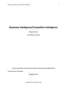 Business Intelligence-Competitive Intelligence - 2010
