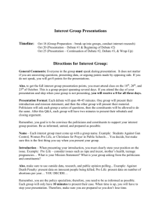 Interest Group Presentations – Assignment