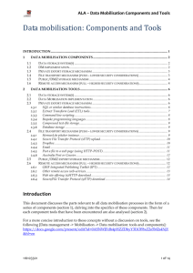 Data Mobilisation: components and tools