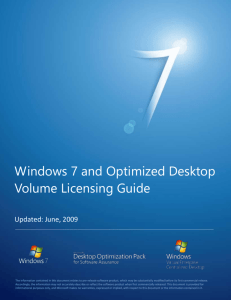 Windows 7 Volume Licensing Quick Reference Guide