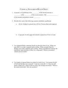 CHEMICAL EQUILIBRIUM REVIEW SHEET