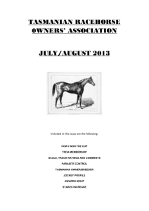 August 2013 - Tasmanian Racehorse Owners Association