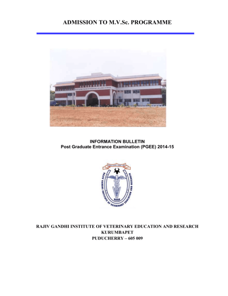information brochure - Rajiv Gandhi College of Veterinary and