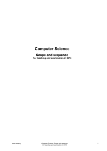 Computer Science—Scope and sequence of content