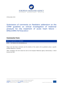 Paediatric addendum on the CHMP guideline on clinical