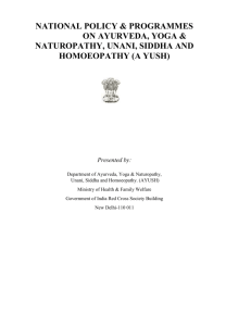 National Policy on AYUSH - Department of Health & Family Welfare