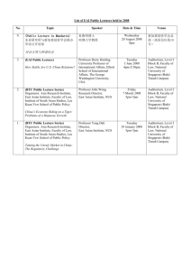 EAI Public Lectures & Seminars in 2008